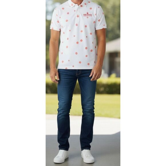 johnnie-O Funky Buddha Citrus Print Prep-Formance Polo Shirt XL NWT - Picture 3 of 6